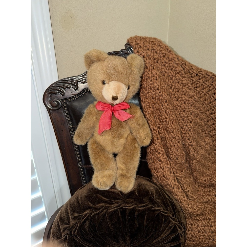 Vintage Schmid Musical Teddy Bear with Bow Music Box Not Working